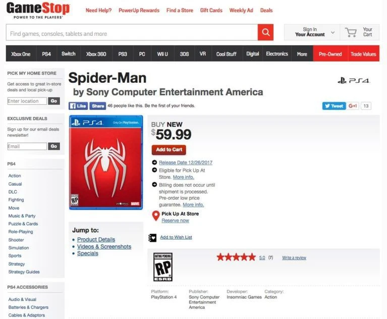 Lesclusiva PS4 su Spider Man in uscita a Dicembre