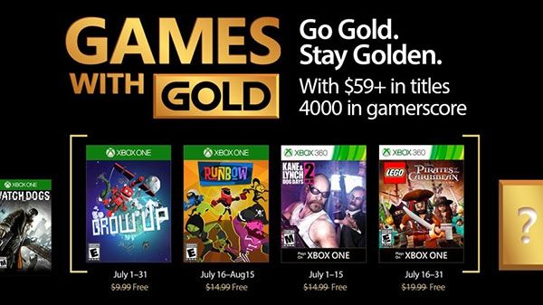 Ecco i giochi Live With Gold di Luglio