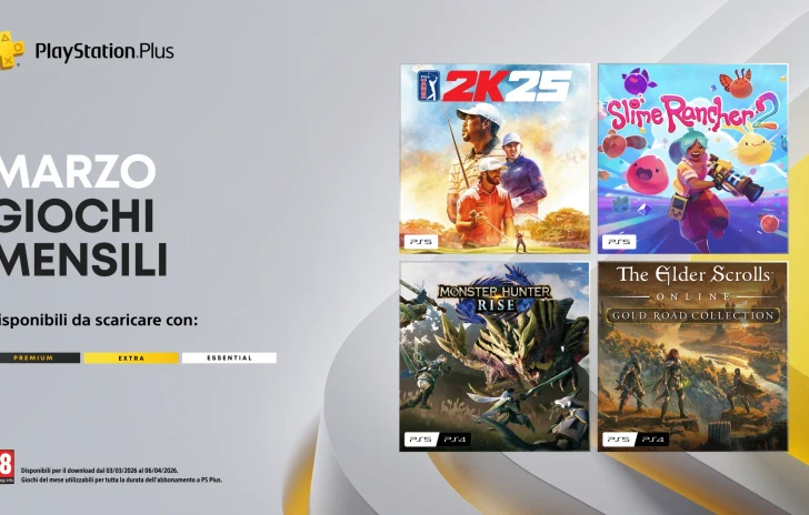PlayStation Plus i giochi di marzo con Monster Hunter Rise