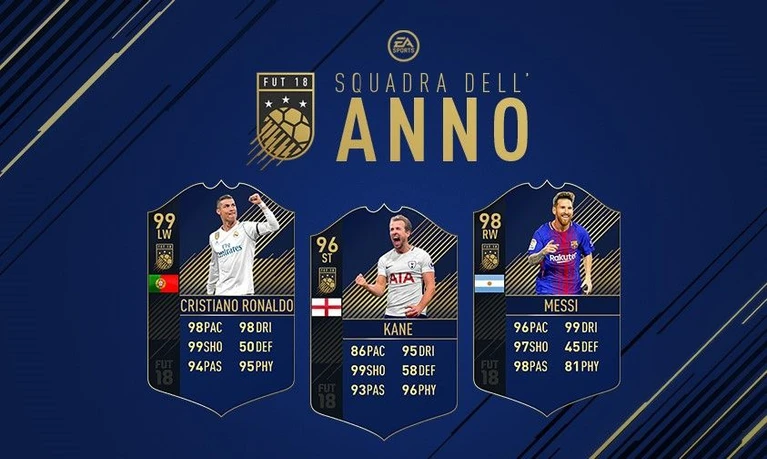 Ronaldo Messi e Keane nella squadra dellanno di Fifa 18 Ultimate team