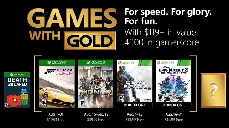 Microsoft annuncia i Games With Gold di agosto