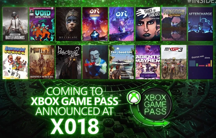 X018 Sedici nuovi giochi in arrivo su Game Pass