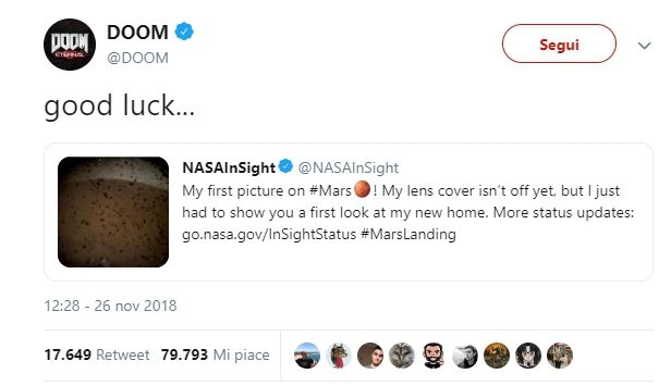 Il geniale commento di Id Software al post della NASA