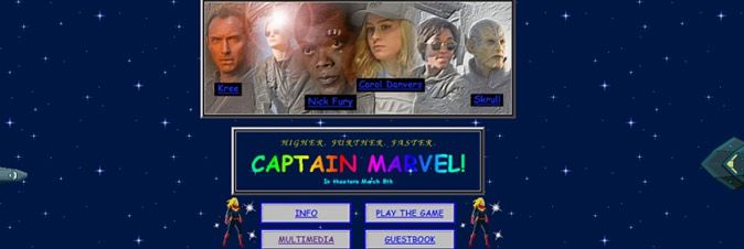 Un tuffo nel passato per il sito di Captain Marvel