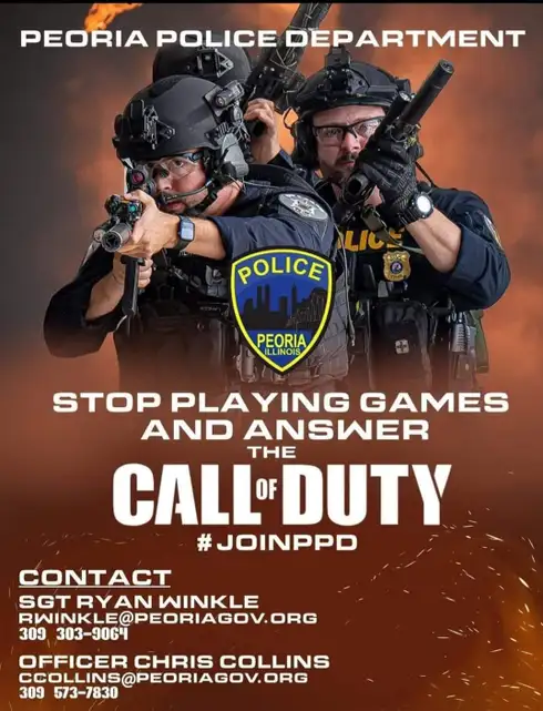 Call of Duty utilizzato - male - per un poster di reclutamento