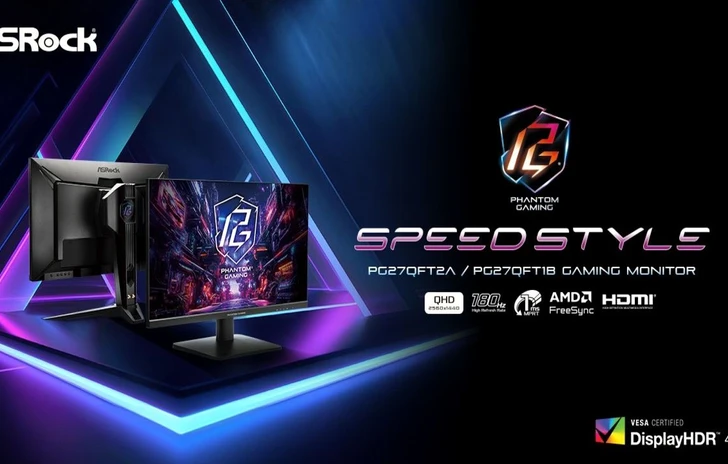 ASRock lancia i monitor da gioco PG27QFT2A e PG27QFT1B a 180 Hz