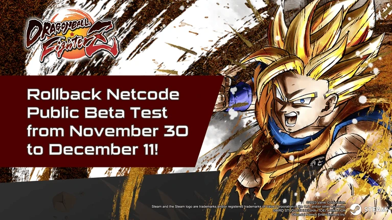 Dragon Ball FighterZ unopen beta su PC per testare il rollback netcode 