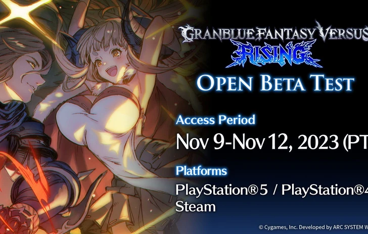 Granblue Fantasy Versus Rising open beta crossplatform dal 9 novembre 