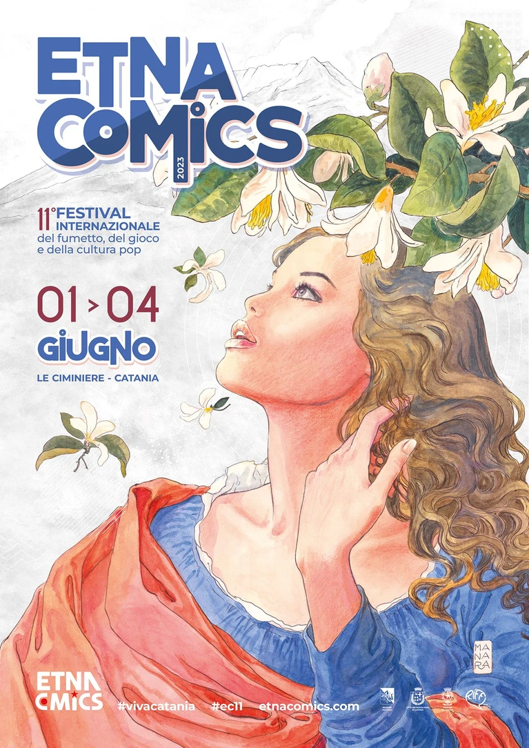 Etna Comics 2023, ecco il manifesto di Milo Manara: 