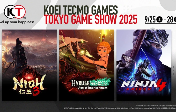 Koei Tecmo annuncia la lineup al TGS 2025 con Nioh 3 Ninja Gaiden 4 e Hyrule Warriors