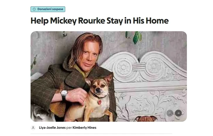 Mickey Rourke si ribella alla campagna GoFundMe
