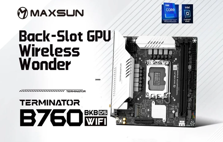 Maxsun La Terminator B760BKB D5 WiFi ha PCIE X16 sul retro