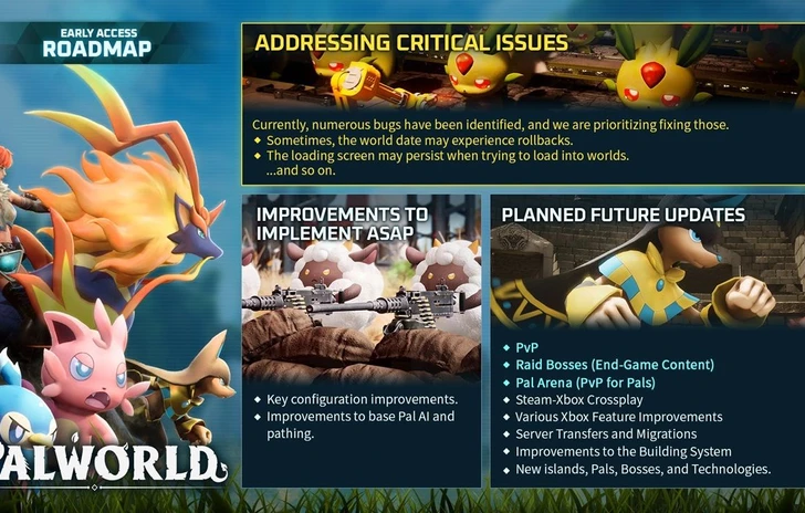 Palworld ecco la roadmap con i contenuti futuri