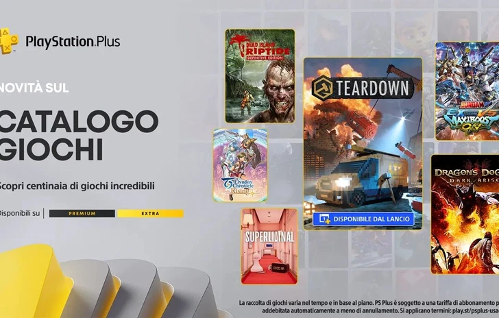PlayStation Plus i titoli Extra e Premium di novembre