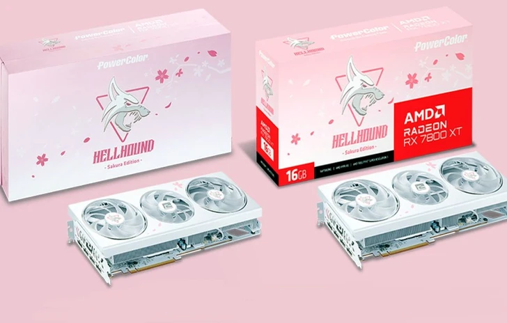 PowerColor Schede grafiche Hellhound RX 7800 XT Sakura Edition