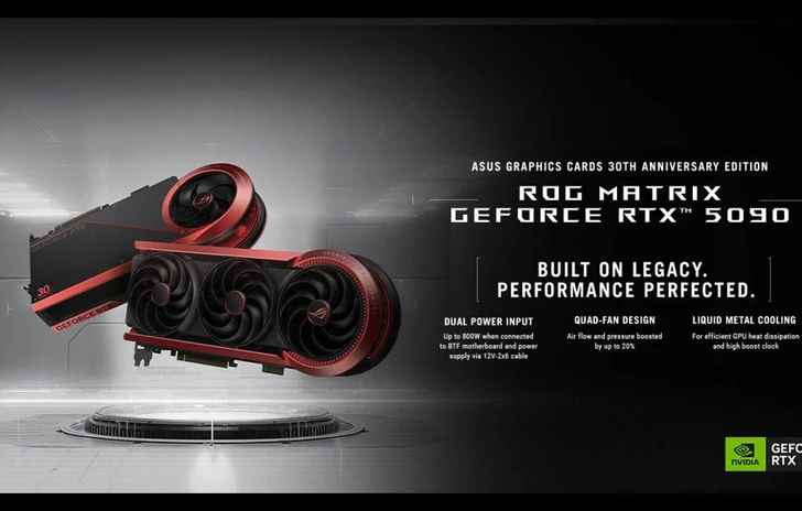 ASUS ROG Matrix GeForce RTX 5090  La GPU per il 30 anniversario