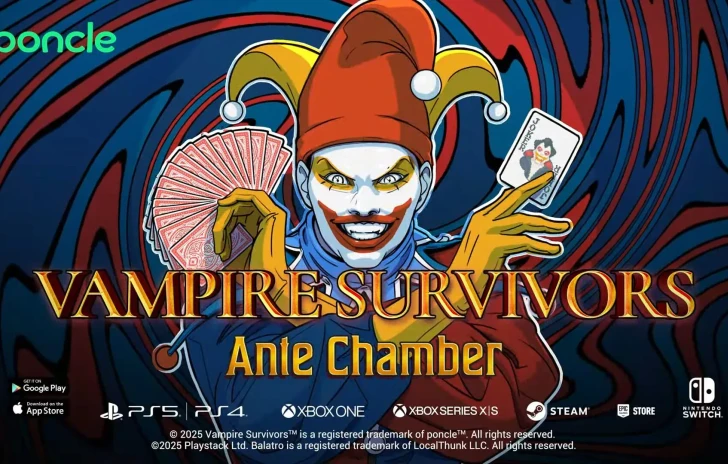 Vampire Survivors disponibile laggiornamento 114 con Balatro e coop online