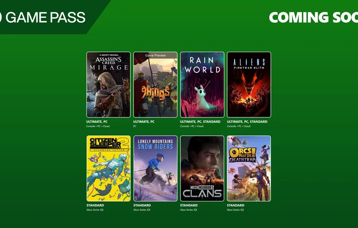 Xbox Game Pass la prima ondata di agosto con AC Mirage