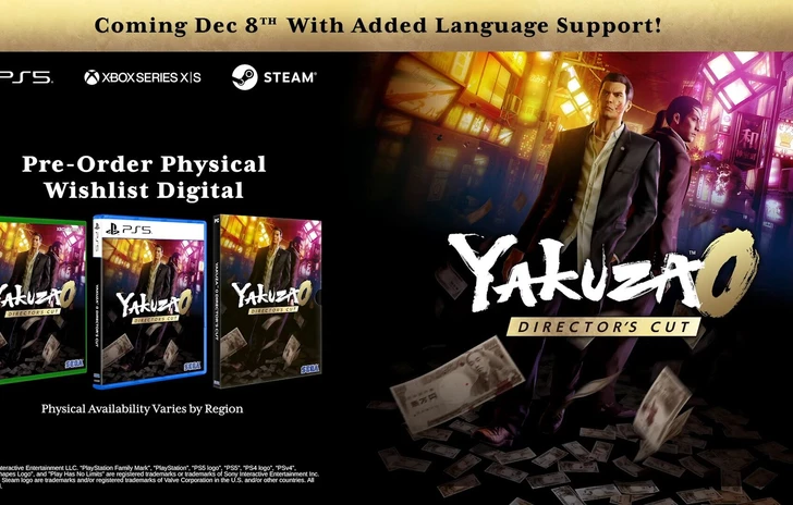 Yakuza 0 la Directors Cut presto su PC PS5 e Series XS