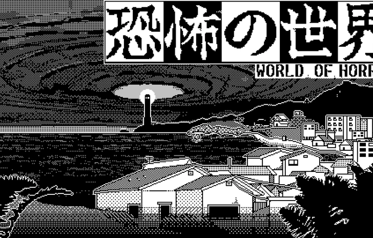 World of Horror pixel art 1bit tra Lovecraft e Junji Ito