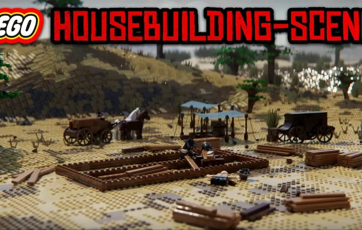 RDR2 Housebuilding Scene In LEGO (4K)