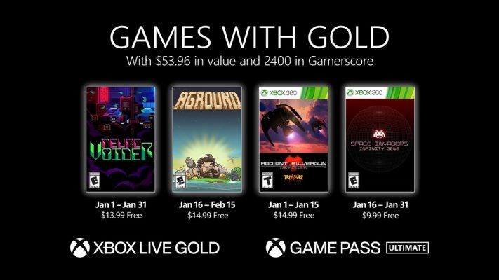 Xbox i Games with Gold di gennaio